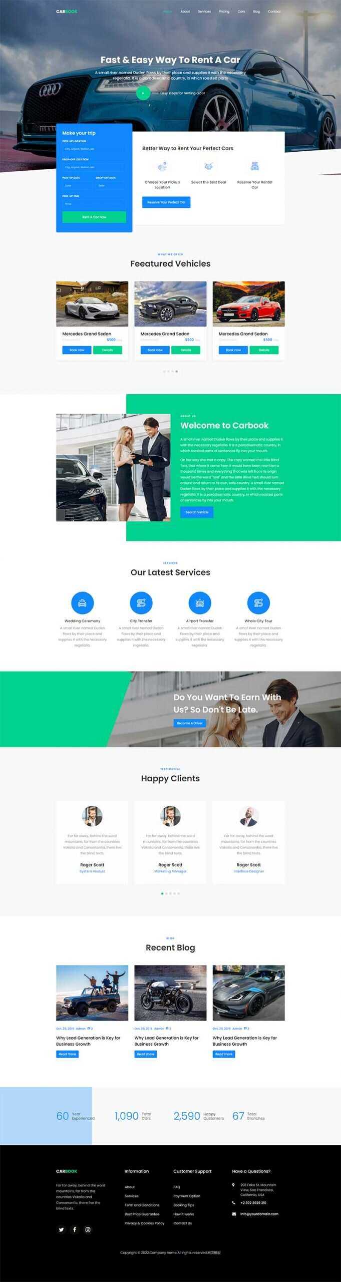 Bootstrap4汽车接送租赁服务网站html模板-客创社 - 专注互联网轻资产创业及网络项目资源整合与分享客创社-免费且强大的项目分享网站！