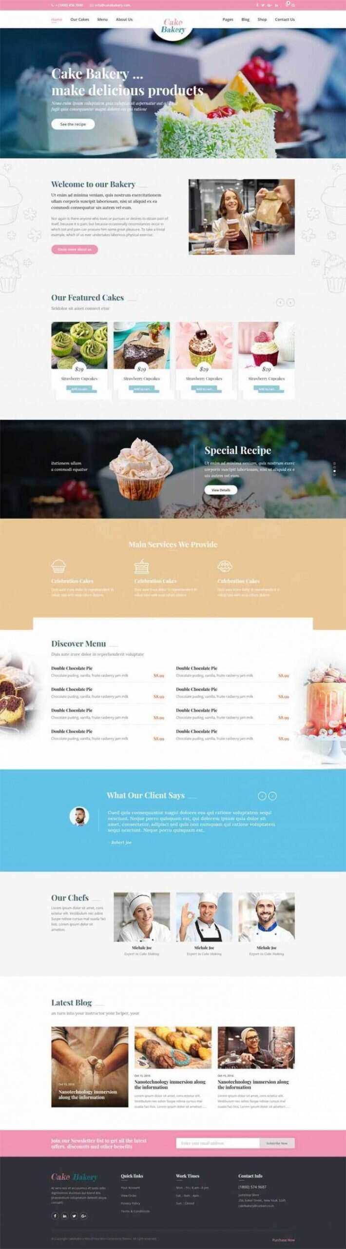 粉色卡通响应式蛋糕面包店外卖预订设计师类网站-客创社 - 专注互联网轻资产创业及网络项目资源整合与分享客创社-免费且强大的项目分享网站！
