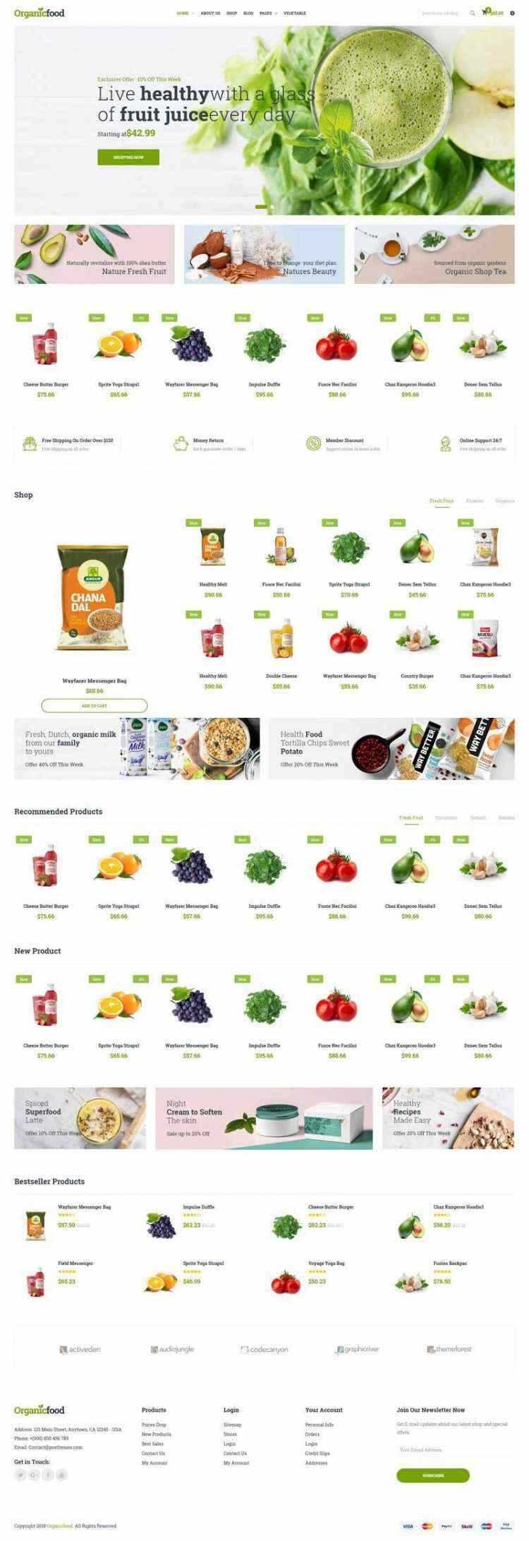 绿色Bootstrap4响应式食品蔬菜水果外卖预订商城网站-客创社 - 专注互联网轻资产创业及网络项目资源整合与分享客创社-免费且强大的项目分享网站！
