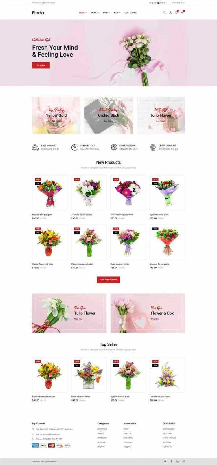 Bootstrap红色精美响应式鲜花花店电商网站-客创社 - 专注互联网轻资产创业及网络项目资源整合与分享客创社-免费且强大的项目分享网站！