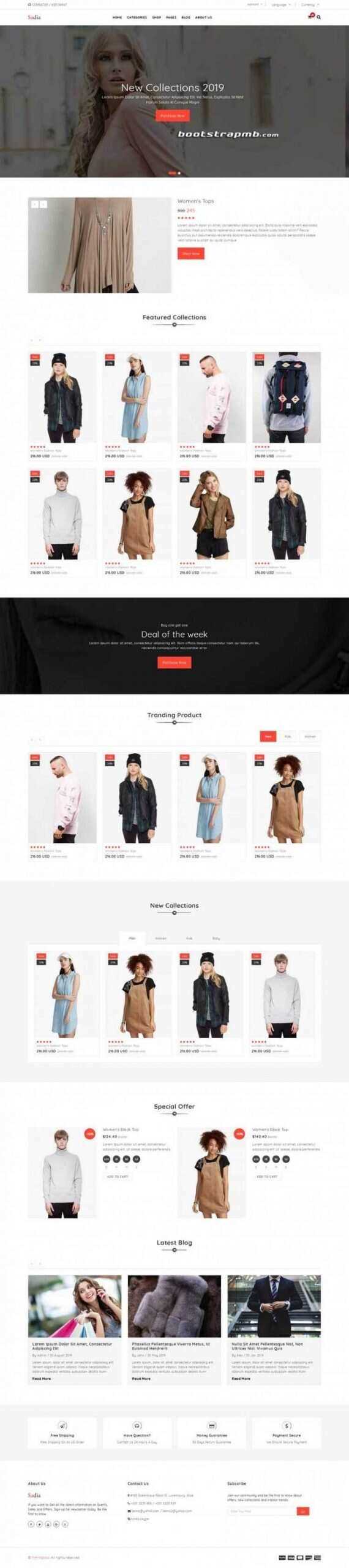 Bootstrap响应式英文服装商城-客创社 - 专注互联网轻资产创业及网络项目资源整合与分享客创社-免费且强大的项目分享网站！