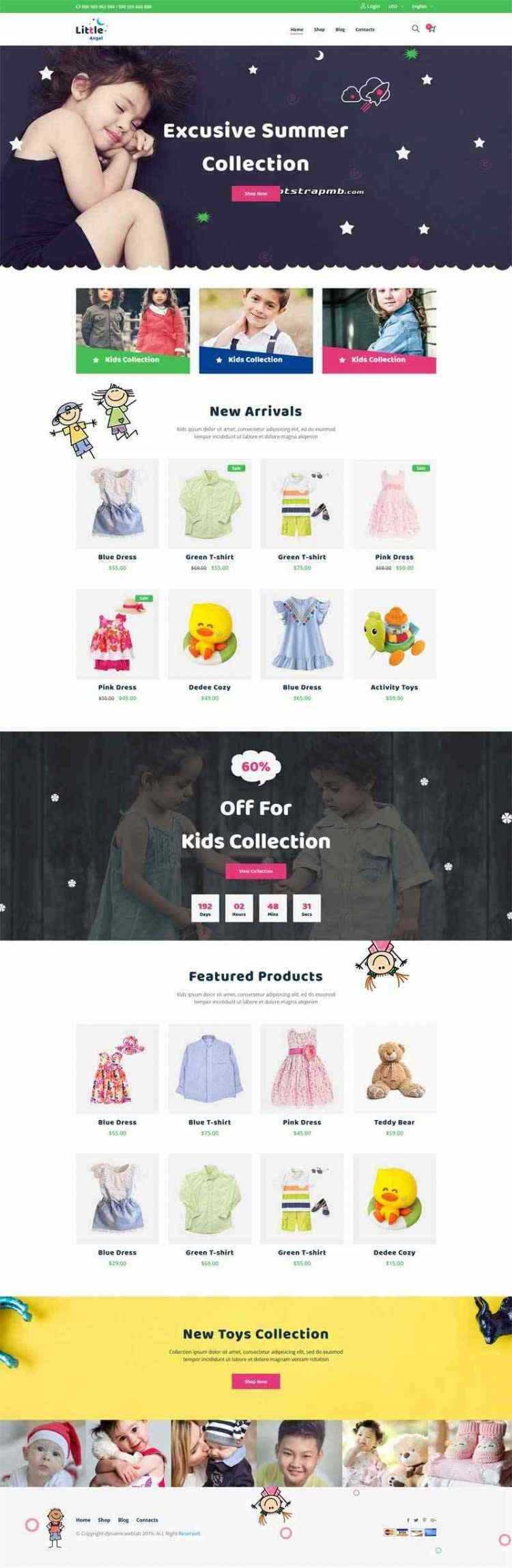 Bootstrap响应式卡通儿童用品童装商城-客创社 - 专注互联网轻资产创业及网络项目资源整合与分享客创社-免费且强大的项目分享网站！
