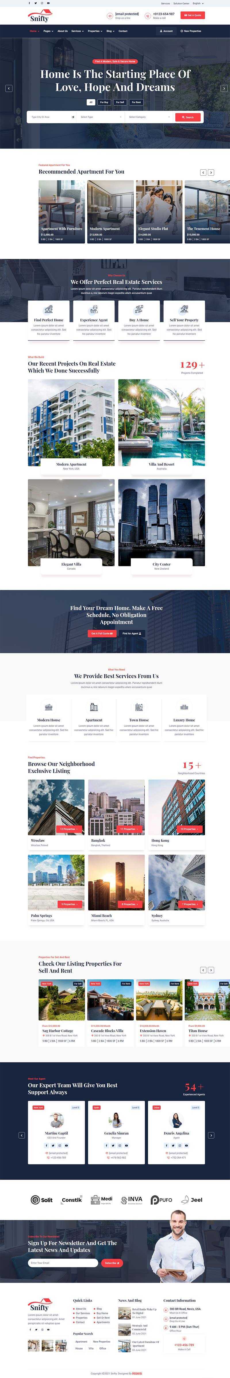bootstrap5深蓝色房地产信息资讯平台HTML5模板-客创社 - 专注互联网轻资产创业及网络项目资源整合与分享客创社-免费且强大的项目分享网站！