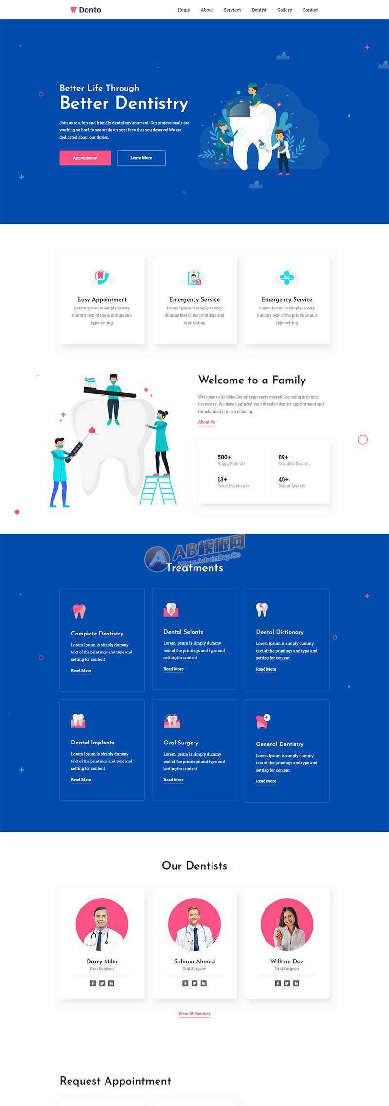 bootstrap蓝色牙科医疗诊所网站html模板-客创社 - 专注互联网轻资产创业及网络项目资源整合与分享客创社-免费且强大的项目分享网站！