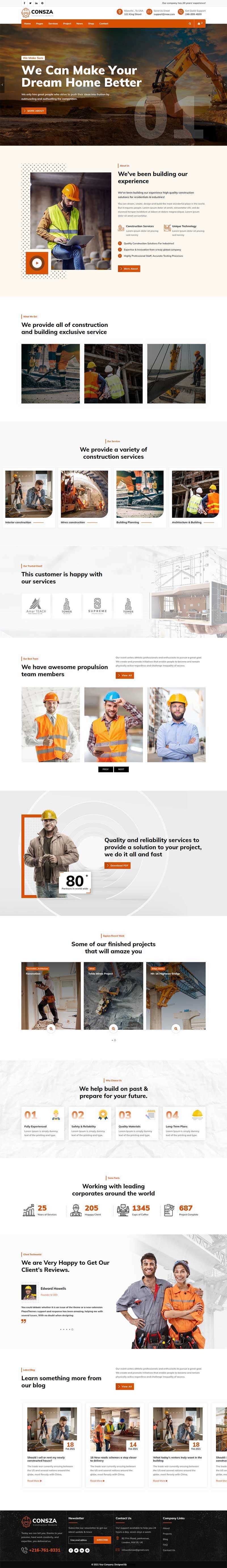 响应式房地产建筑工程企业网站HTML5模板-客创社 - 专注互联网轻资产创业及网络项目资源整合与分享客创社-免费且强大的项目分享网站！