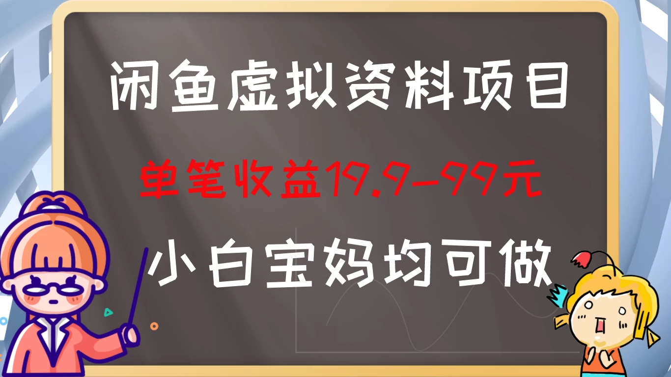 闲鱼虚拟资料项目，新手友好，长期盈利，单笔收益100+-客创社 - 专注互联网轻资产创业及网络项目资源整合与分享客创社-免费且强大的项目分享网站！