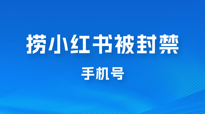 捞小红书被封禁手机号，小红书被封号禁言账号手机换绑-客创社 - 专注互联网轻资产创业及网络项目资源整合与分享客创社-免费且强大的项目分享网站！