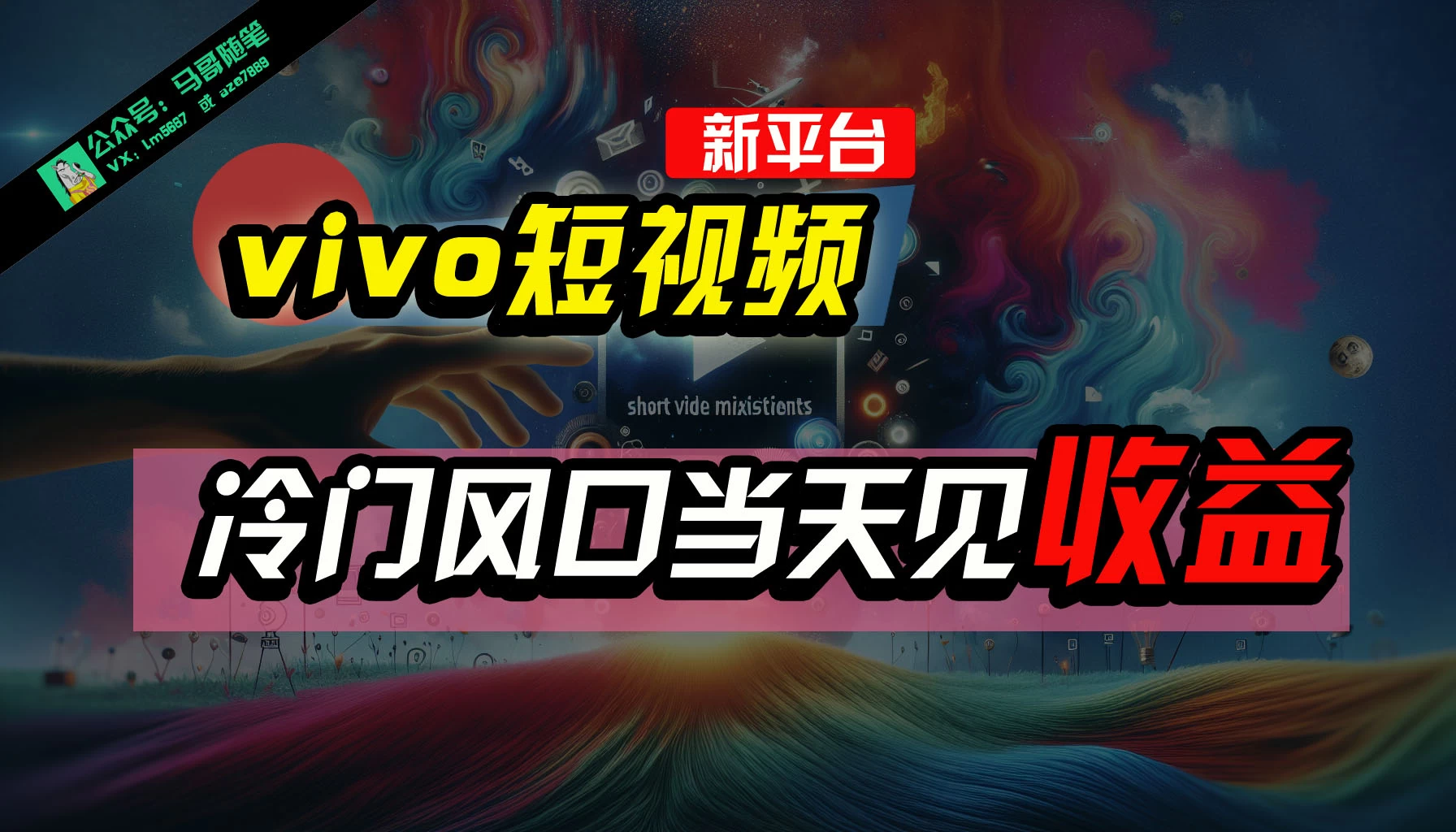 全新平台vivo短视频，新风口AI混剪无脑搬运，冷门风口当天见收益，7天撸了2300+了-客创社 - 专注互联网轻资产创业及网络项目资源整合与分享客创社-免费且强大的项目分享网站！