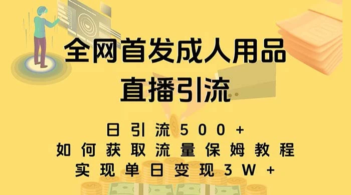 成人用品直播引流获客暴力玩法，单日引流500+，变现 3w+，保姆级教程-客创社 - 专注互联网轻资产创业及网络项目资源整合与分享客创社-免费且强大的项目分享网站！