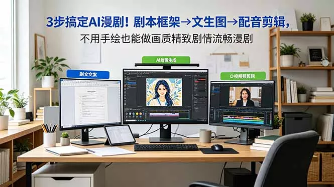 3步搞定AI漫剧！剧本框架→文生图→配音剪辑，不用手绘也能做画质精致剧情流畅漫剧客创社区-专注互联网轻资产资源整合与分享客创社区-专注互联网轻资产资源整合与分享