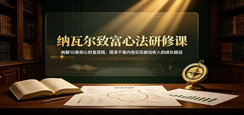 纳瓦尔致富心法研修课：拆解10条核心财富逻辑，理清不靠内卷实现被动收入的成长路径-鱼见海资源网-免费PHP网站源码模板,插件软件网创AI智能体资源分享平台！