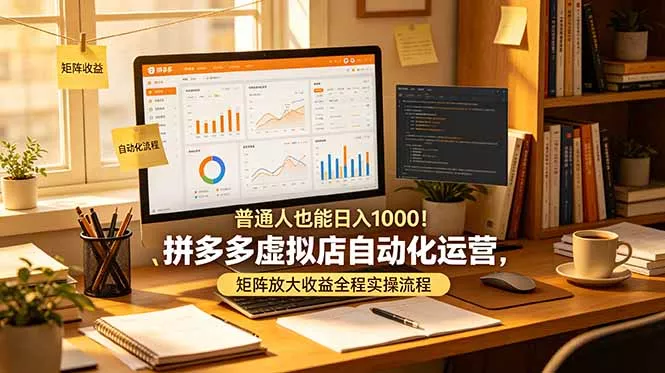 普通人也能日入 1000！拼多多虚拟店自动化运营，矩阵放大收益全程实操流程客创社区-专注互联网轻资产资源整合与分享客创社区-专注互联网轻资产资源整合与分享