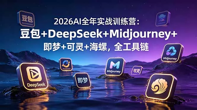2026AI全年实战训练营：豆包+DeepSeek+Midjourney+即梦+可灵+海螺，全工具链客创社区-专注互联网轻资产资源整合与分享客创社区-专注互联网轻资产资源整合与分享