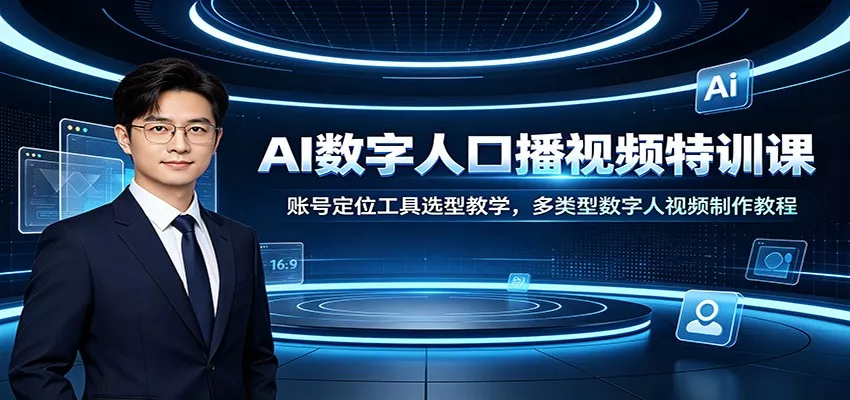 AI数字人口播视频特训课：账号定位工具选型教学，多类型数字人视频制作教程客创社区-专注互联网轻资产资源整合与分享客创社区-专注互联网轻资产资源整合与分享