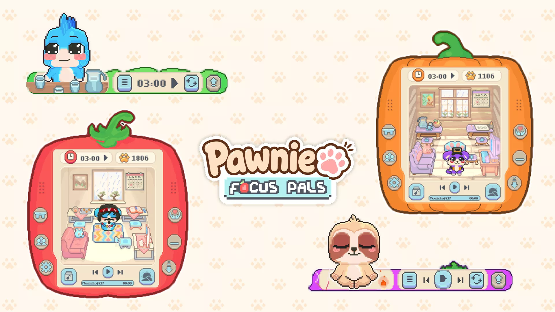 爪爪伙伴：专注时光/Pawnie: Focus Pals 新游发布客创社区-专注互联网轻资产资源整合与分享客创社区-专注互联网轻资产资源整合与分享