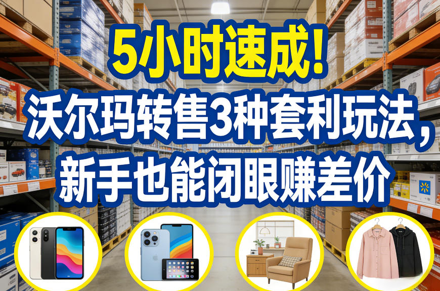 5小时速成！沃尔玛转售3种套利玩法，新手也能闭眼賺差价客创社区-专注互联网轻资产资源整合与分享客创社区-专注互联网轻资产资源整合与分享