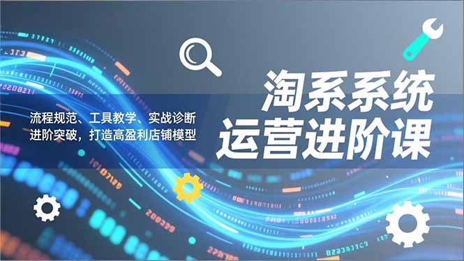 淘系系统运营进阶课2.0，流程规范、工具教学、实战诊断，进阶突破，打造高盈利店铺模型客创社区-专注互联网轻资产资源整合与分享客创社区-专注互联网轻资产资源整合与分享