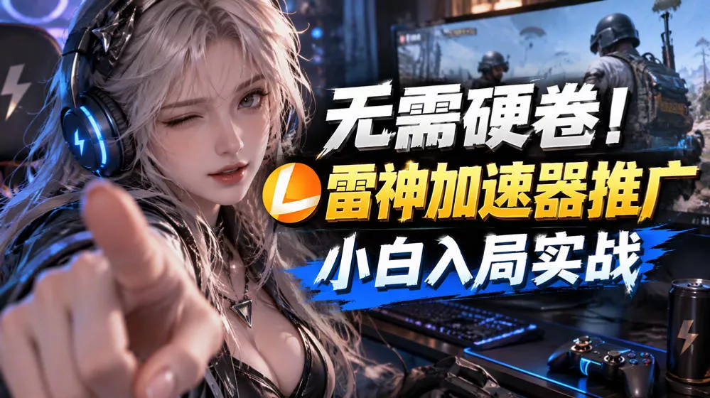 无需硬卷！雷神加速器推广，小白入局实战一天也能几十r星享资源网HS游戏库