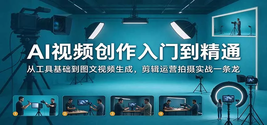 AI视频创作入门到精通：从工具基础到图文视频生成，剪辑运营拍摄实战一条龙客创社区-专注互联网轻资产资源整合与分享客创社区-专注互联网轻资产资源整合与分享