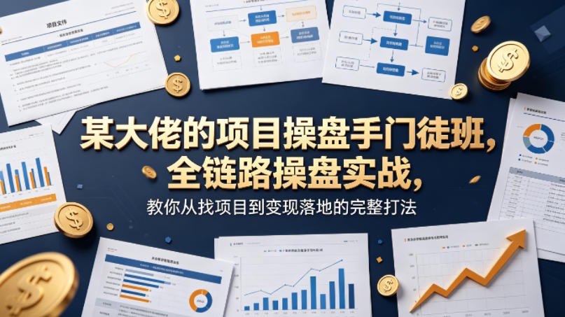 某大佬的项目操盘手门徒班，全链路操盘实战，教你从找项目到变现落地的完整打法客创社区-专注互联网轻资产资源整合与分享客创社区-专注互联网轻资产资源整合与分享