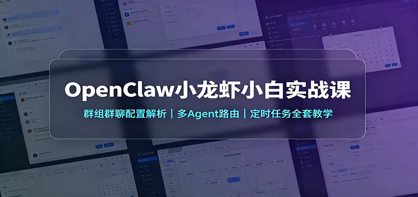 OpenClaw小龙虾小白实战课：群组群聊配置解析，多Agent路由，定时任务全套教学星享资源网星享资源网