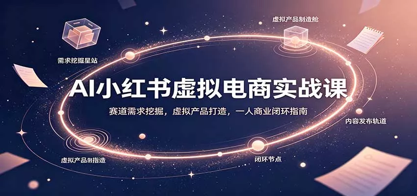 AI小红书虚拟电商实战课：赛道需求挖掘，虚拟产品打造，一人商业闭环指南客创社区-专注互联网轻资产资源整合与分享客创社区-专注互联网轻资产资源整合与分享