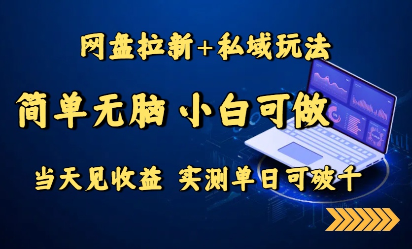 网盘拉新+私域玩法，简单无脑，小白可做，当天见收益，实测单日可破千-客创社 - 专注互联网轻资产创业及网络项目资源整合与分享客创社-免费且强大的项目分享网站！