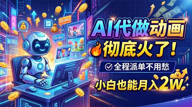 AI代做动画，彻底火了！全程派单不用愁，小白也能月入2W-鱼见海资源网-免费PHP网站源码模板,插件软件网创AI智能体资源分享平台！