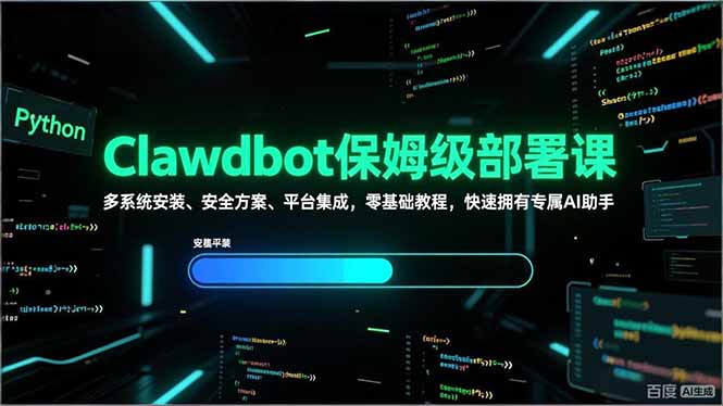 Clawdbot保姆级部署课，多系统安装、安全方案、平台集成，零基础教程，快速拥有专属AI助手客创社区-专注互联网轻资产资源整合与分享客创社区-专注互联网轻资产资源整合与分享