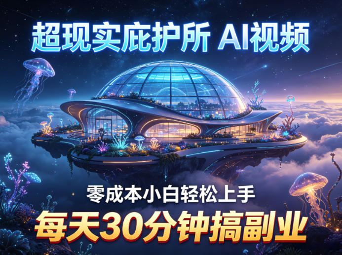 超现实庇护所AI视频项目拆解，零成本小白轻松上手，每天30分钟搞副业客创社区-专注互联网轻资产资源整合与分享客创社区-专注互联网轻资产资源整合与分享