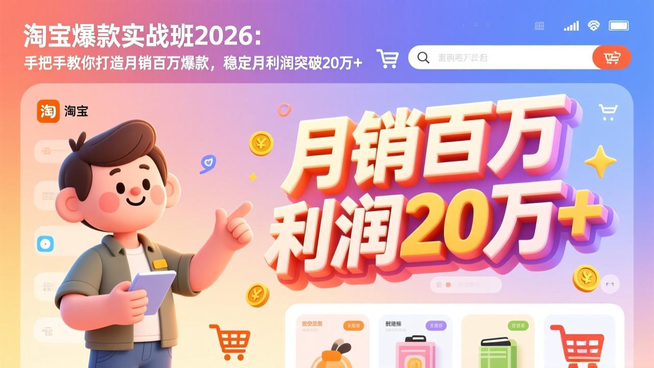 淘宝爆款实战班-2026年2月更新：手把手教你打造月销百万爆款，稳定月利润突破20万+ - 鱼见海科技工具推荐清单 | 鱼见海科技-鱼见海资源网-免费PHP网站源码模板,插件软件网创AI智能体资源分享平台！