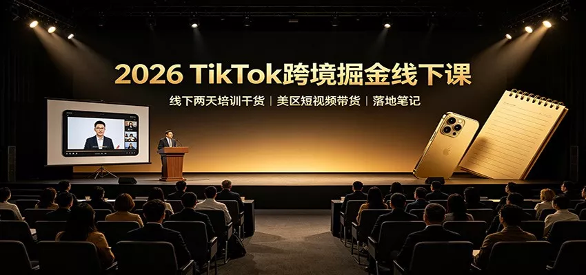 2026 TikTok跨境掘金线下课：线下两天培训干货，美区短视频带货落地笔记 《鱼见海科技》-鱼见海资源网-免费PHP网站源码模板,插件软件网创AI智能体资源分享平台！