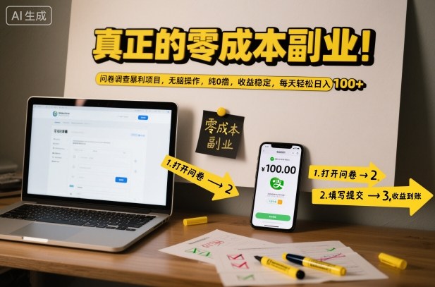 真正的零成本副业！问卷调查暴利项目，无脑操作，纯0撸，收益稳定，每天轻松日入100+【揭秘】客创社区-专注互联网轻资产资源整合与分享客创社区-专注互联网轻资产资源整合与分享