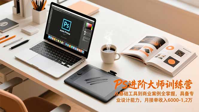PS进阶大师训练营，从基础工具到商业案例全掌握，具备专业设计能力，月接单收入6000-1.2万客创社区-专注互联网轻资产资源整合与分享客创社区-专注互联网轻资产资源整合与分享