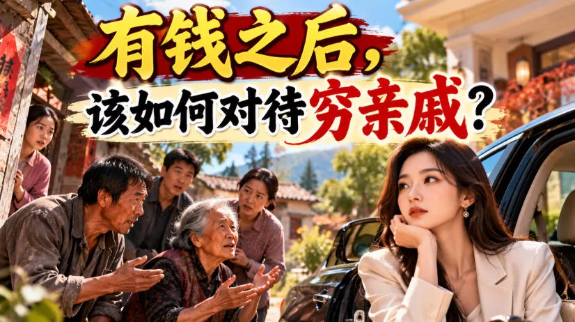 某公众号付费文章：有钱之后，该如何对待穷亲戚？主用 -、辅助 +中赚AI网