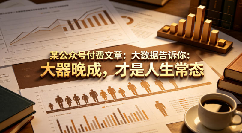 某公众号付费文章：大数据告诉你：大器晚成，才是人生常态客创社区-专注互联网轻资产资源整合与分享客创社区-专注互联网轻资产资源整合与分享