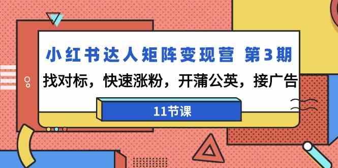 小红书达人矩阵变现营第3期，找对标，快速涨粉，开蒲公英，接广告(11节课)客创社 - 专注互联网轻资产创业及网络项目资源整合与分享客创社 - 专注互联网轻资产创业及网络项目资源整合与分享