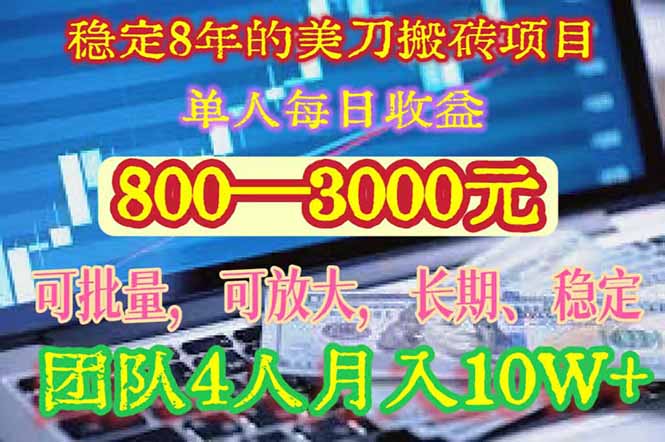 稳定8年的美刀搬砖项目，单人每日收益800—3000.团队4人月入10W+.可线下-客创社 - 专注互联网轻资产创业及网络项目资源整合与分享客创社-免费且强大的项目分享网站！