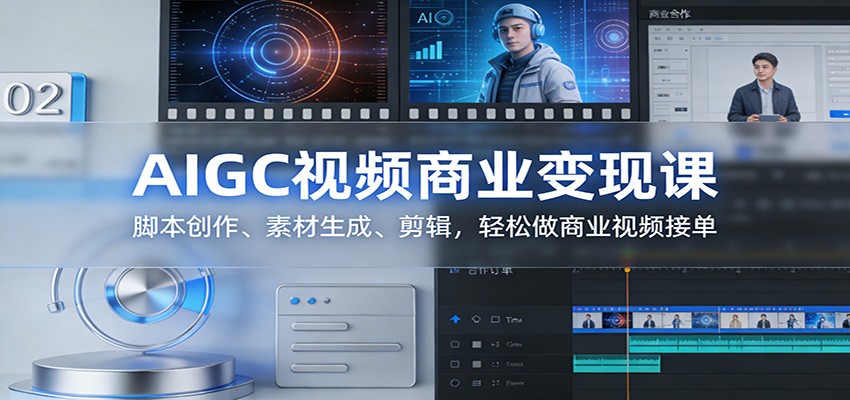 AIGC视频商业变现课：脚本创作、素材生成、剪辑，轻松做商业视频接单客创社区-专注互联网轻资产资源整合与分享客创社区-专注互联网轻资产资源整合与分享