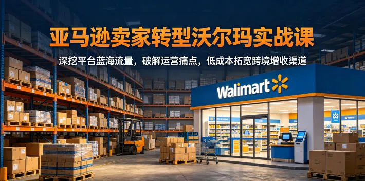 亚马逊卖家转型沃尔玛实战课，深挖平台蓝海流量，破解运营痛点，低成本拓宽跨境增收渠道主用 -、辅助 +中赚AI网