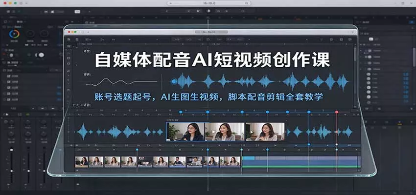 自媒体配音AI短视频创作课：账号选题起号，AI生图生视频，脚本配音剪辑全套教学客创社区-专注互联网轻资产资源整合与分享客创社区-专注互联网轻资产资源整合与分享