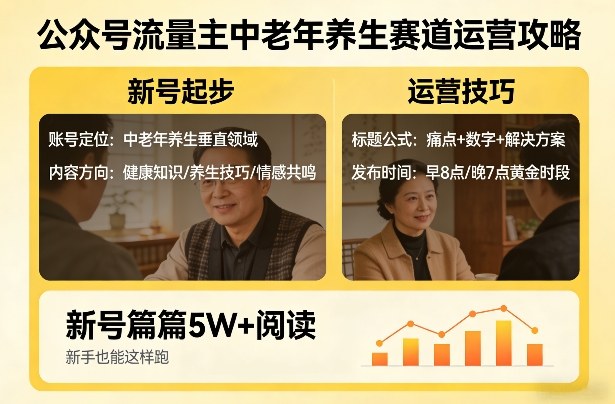 公众号流量主中老年养生赛道，新号篇篇5W+阅读，新手也能这样跑客创社区-专注互联网轻资产资源整合与分享客创社区-专注互联网轻资产资源整合与分享