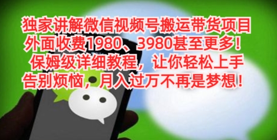 独家讲解微信视频号搬运带货项目，保姆级详细教程客创社 - 专注互联网轻资产创业及网络项目资源整合与分享客创社 - 专注互联网轻资产创业及网络项目资源整合与分享