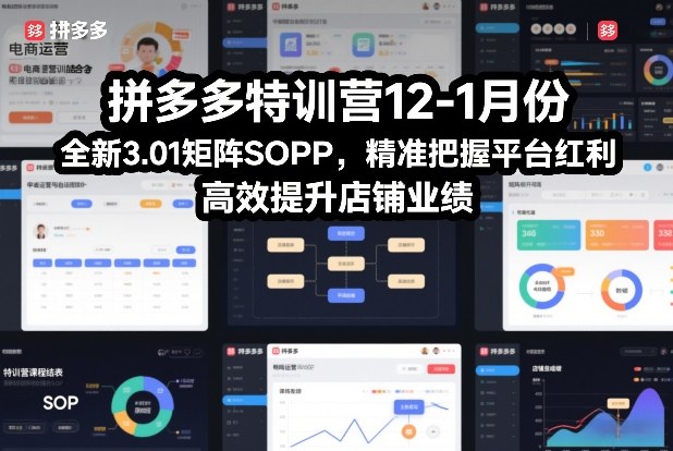 拼多多特训营12-1月份，全新3.01矩阵Sop，精准把握平台红利，高效提升店铺业绩客创社区-专注互联网轻资产资源整合与分享客创社区-专注互联网轻资产资源整合与分享