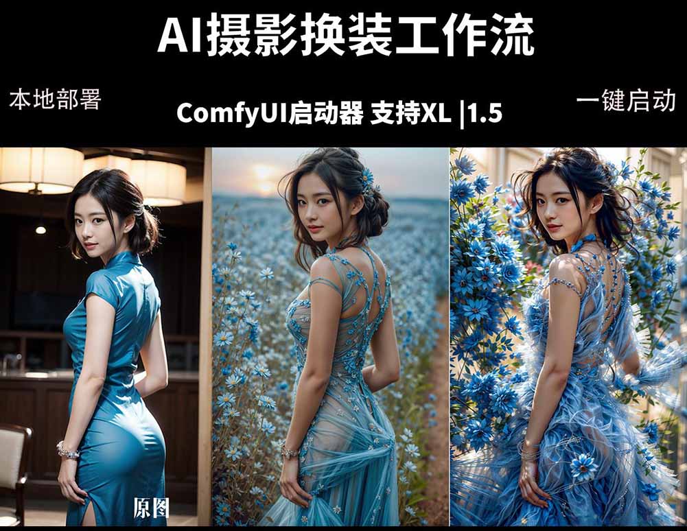 ComfyUI人像写真摄影工作流：本地一键部署，换装换场景换脸全搞定，影楼效率翻倍客创社区-专注互联网轻资产资源整合与分享客创社区-专注互联网轻资产资源整合与分享
