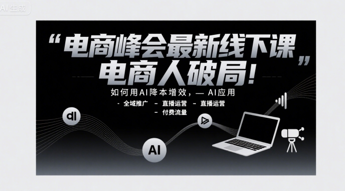 电商峰会最新线下课，电商人破局，如何用AI降本增效，AI应用-全域推广-直播运营-付费流量-客创社 - 专注互联网轻资产创业及网络项目资源整合与分享客创社-免费且强大的项目分享网站！