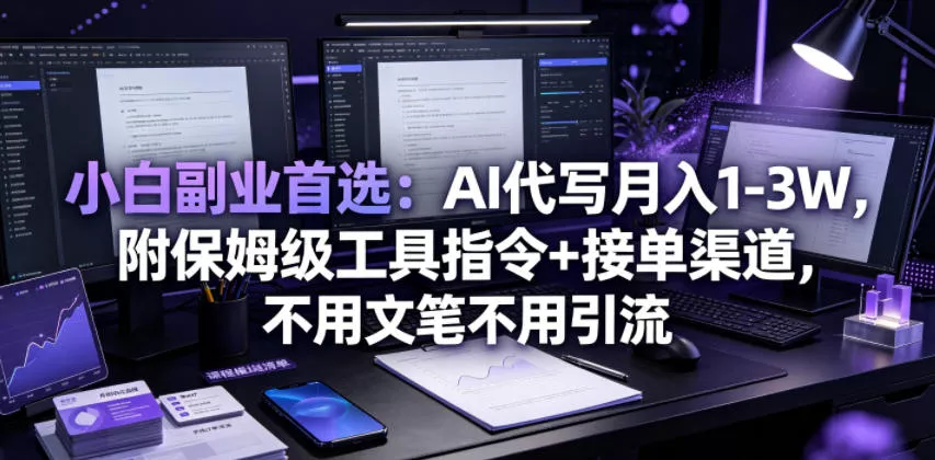 小白副业首选：AI代写月入1-3W，附保姆级工具指令+接单渠道，不用文笔不用引流【揭秘】客创社区-专注互联网轻资产资源整合与分享客创社区-专注互联网轻资产资源整合与分享