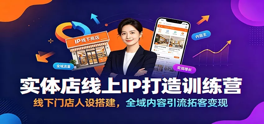 实体店线上IP打造训练营：线下门店人设搭建，全域内容引流拓客变现星享资源网星享资源网