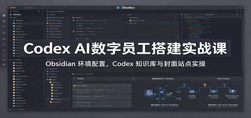 Codex AI数字员工搭建实战课：Obsidian 环境配置，Codex 知识库与封面站点实操客创社区-专注互联网轻资产资源整合与分享客创社区-专注互联网轻资产资源整合与分享