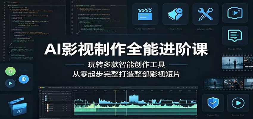 AI影视制作全能进阶课：玩转多款智能创作工具，从零起步完整打造整部影视短片 《鱼见海科技》-鱼见海资源网-免费PHP网站源码模板,插件软件网创AI智能体资源分享平台！